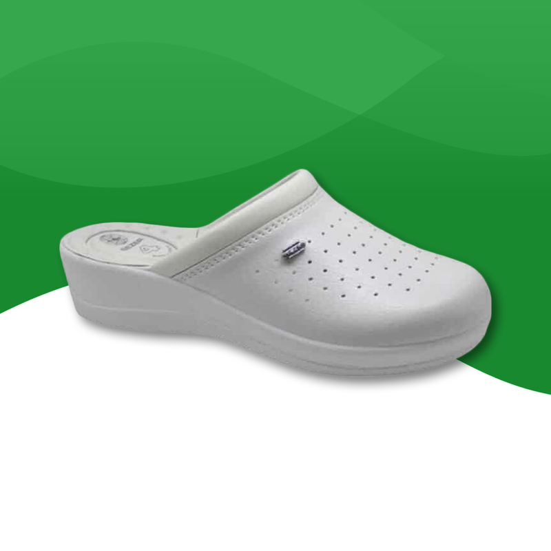 Chaussons Orthopédiques à Semelles Compensées pour les Professionnels blanc