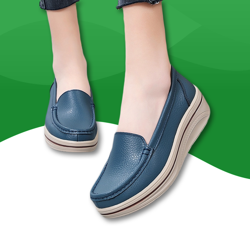 Mocassins Plateforme en Cuir Synthétique bleu