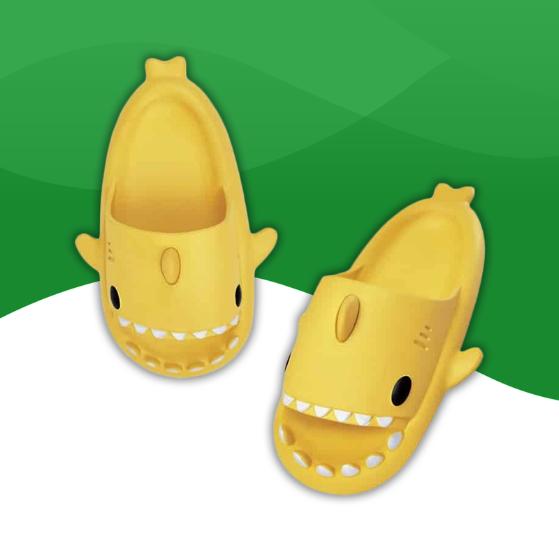 Tongs Orthopédiques en Forme de Requin pour Femme jaune